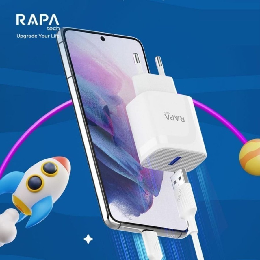 RAPATECH CHARGER TYPE-C POWER SPACE I CH6011 (SINGLE PORT 2.4A พร้อมสาย TYPE-C) ชาร์จเร็ว