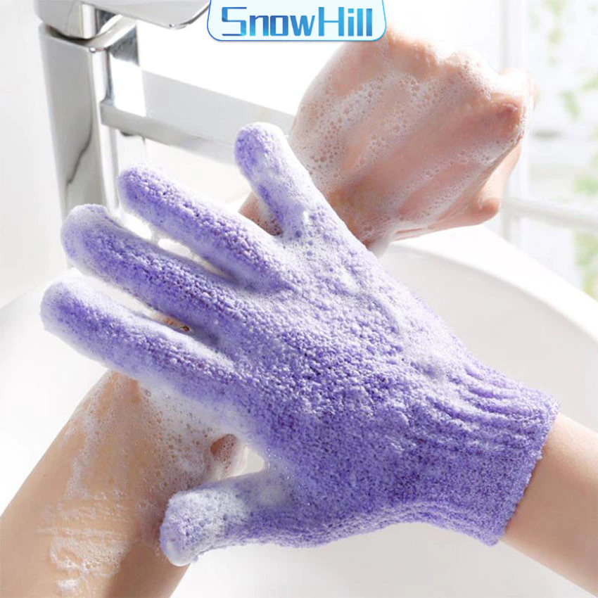 S.H ถุงมืออาบน้ำ ถุงมือขัดผิวอาบน้ำ ขจัดเซลล์ผิวเก่า พร้อมส่ง Glove-style bath towel
