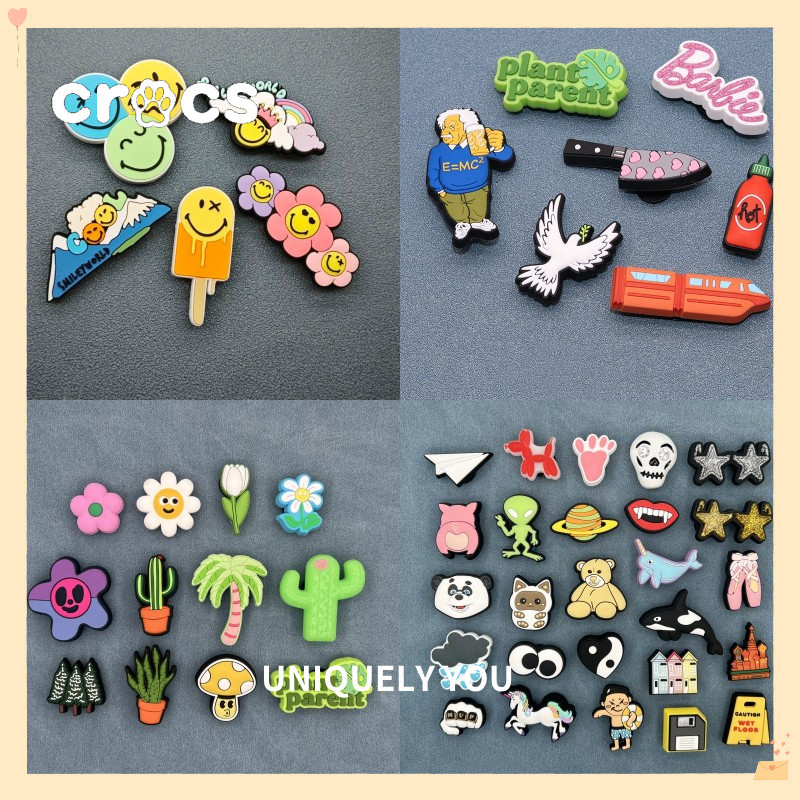 Crocs jibbitz หัวเข็มขัด ลายการ์ตูนดอกไม้น่ารัก สไตล์เกาหลี สําหรับตกแต่งรองเท้า