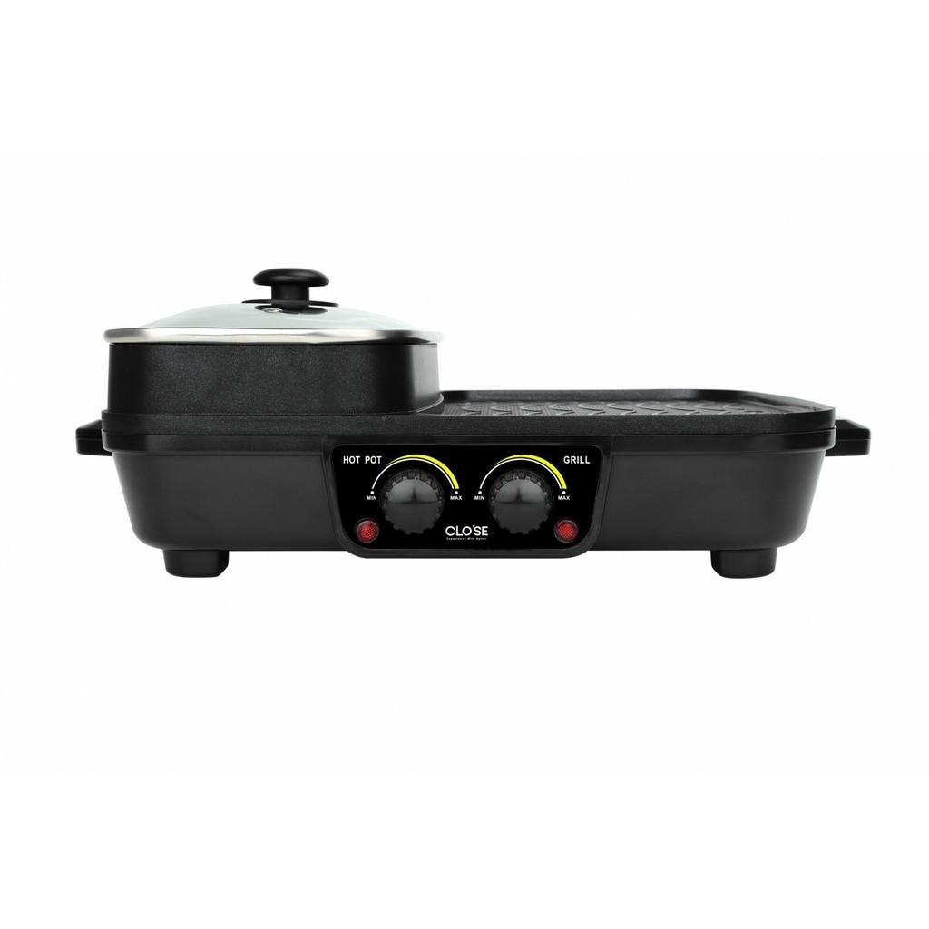 LOCAL789 CLOSE เตาปิ้งย่างอเนกประสงค์พร้อมหม้อสุกี้ 2IN1 1300w รุ่น OT-BS09 สีดำ ร้านอยู่ในไทย