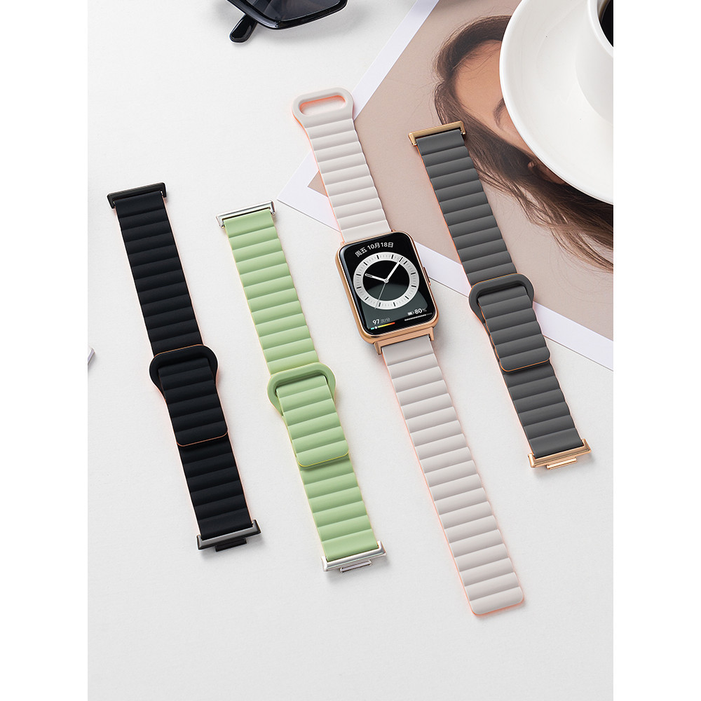 สายนาฬิกาข้อมือซิลิโคนแม่เหล็ก แบบเปลี่ยน สําหรับ Huawei Watch Fit Special Edition SE Huawei Watch Fit 2 Smartwatch Huawei Watch Fit