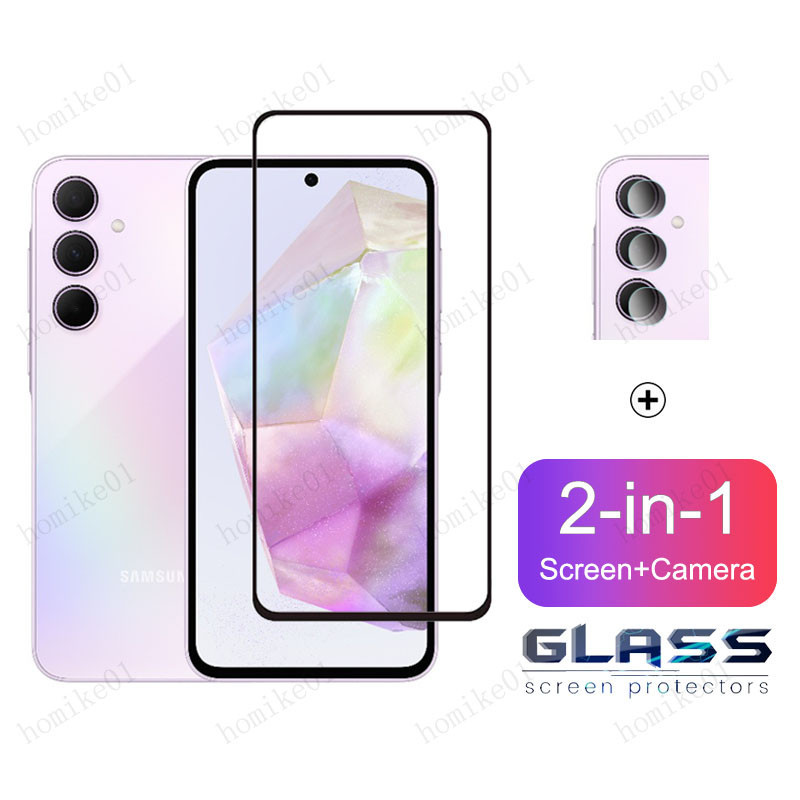 ฟิล์มกระจก Samsung A55 5G กระจกนิรภัย HD ป้องกันหน้าจอ สำหรับ Samsung A35 A25 A15 A05 A05s A24 A54 A34 A14 A73 A53 A33 A23 A72 A52s A52 A25 A15 5G 4G ฟิล์มกระจกกันเลนส์กล้อง