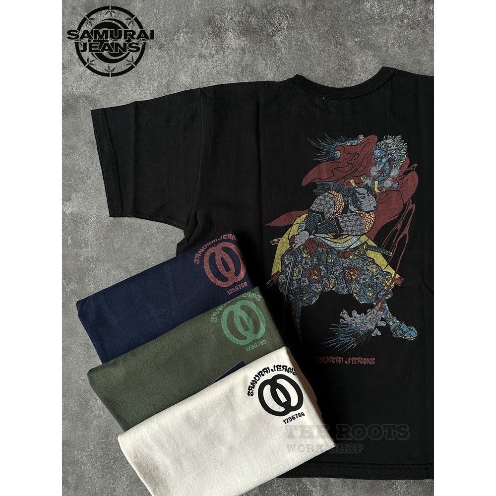 พร้อมส่ง เสื้อยืดแขนสั้น ผ้าฝ้ายแท้ พิมพ์ลาย SAMURAI JEANS SAMURAI Miyamoto Musashi สไตล์คลาสสิก สํา