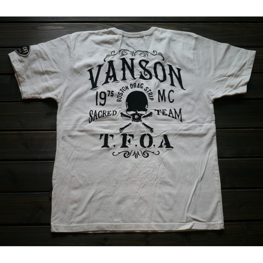 ((พร้อมส่ง) เสื้อยืดแขนสั้น พิมพ์ลาย vanson &amp; TFOA Cooperation สําหรับขี่รถจักรยานยนต์