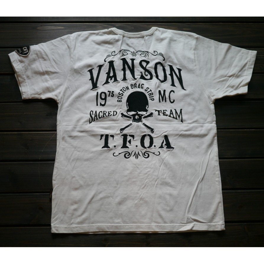 ((พร้อมส่ง) เสื้อยืดแขนสั้น พิมพ์ลาย vanson & TFOA Cooperation สําหรับขี่รถจักรยานยนต์