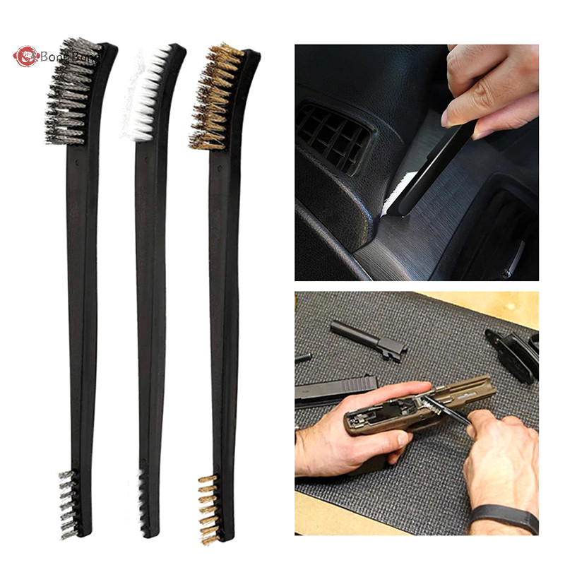 Abongbang ชุดแปรงลวดเหล็ก ไนล่อน ทองเหลือง สําหรับทําความสะอาดหน้าต่างรถยนต์ 3 4 7 ชิ้น