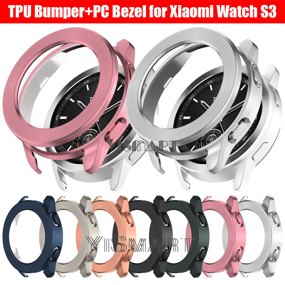 เคสกันชน TPU และแหวนกรอบ PC แบบเปลี่ยน สําหรับ Xiaomi Watch S3 Xiaomi Watch S3