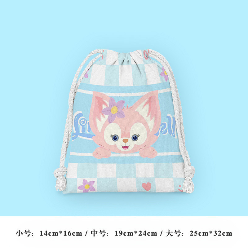 Lingna Belle Drawstring Bag Drawstring Lipstick Bag Cartoon Small Cloth Bag Student Sundries Storage Bag Cosmetic Bag Portable Toiletry Bag ราคา ถูกที่สุด ดีลบีเคเค แกลเลอรีภาพที่ 4