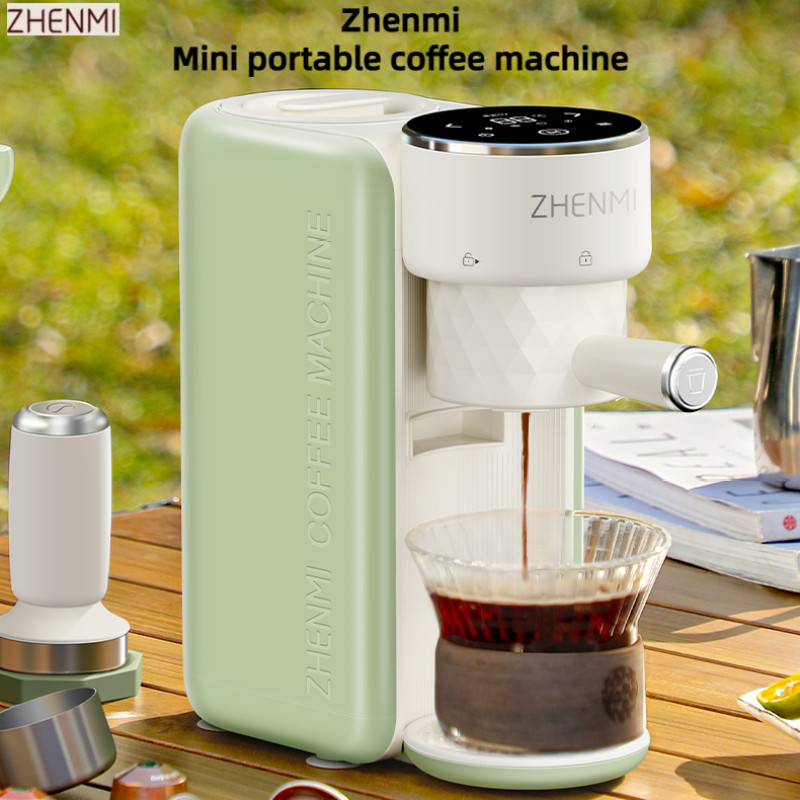 Zhenmi เครื่องชงกาแฟกึ่งอัตโนมัติ ขนาดเล็ก แบบพกพา สไตล์อิตาลี สําหรับชงกาแฟ ชา เอสเปรสโซ่ อเมริกา