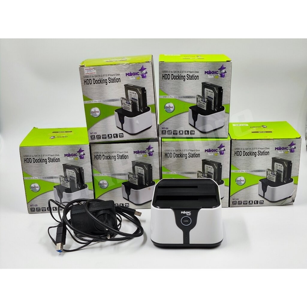 HARDDISK DOCKING 2.5/3.5'' OFFLINE CLONE 2 HDD MAGICTECH รุ่น MT05 USB3 สีขาว (มือสอง)