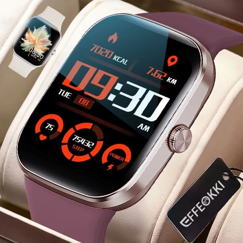 Effeokki นาฬิกาข้อมือสมาร์ทวอทช์ เชื่อมต่อดิจิทัล เหมาะกับการเล่นฟิตเนส สําหรับผู้ชาย และผู้หญิง Iphone Android