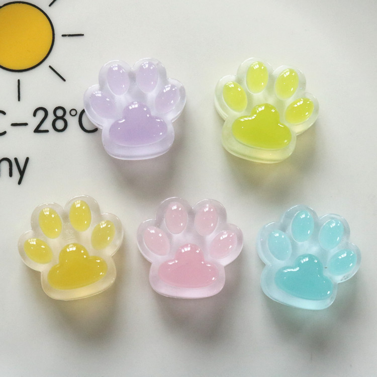 Glow in The Dark jigtas Dog Claw รองเท้า Charms Cat Paw Jibitz croc Luminous คริสตัล Jibits Charm Pin สําหรับเด็กรองเท้าอุปกรณ์ตกแต่ง