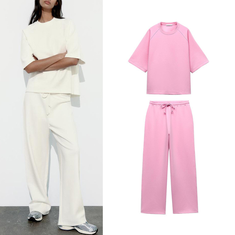 2025za Loose T-Shirt3854307 กางเกงจ๊อกกิ้งทรงกระบอก3854308