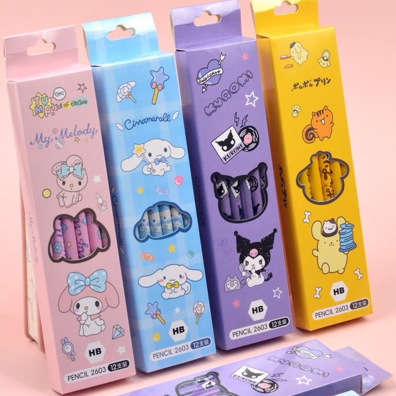 12ชิ้นการ์ตูนน่ารักนักเรียนดินสอคุโรมิโรงเรียนสํานักงานเขียนปากกาเด็กดินสอวาดเครื่องมือ