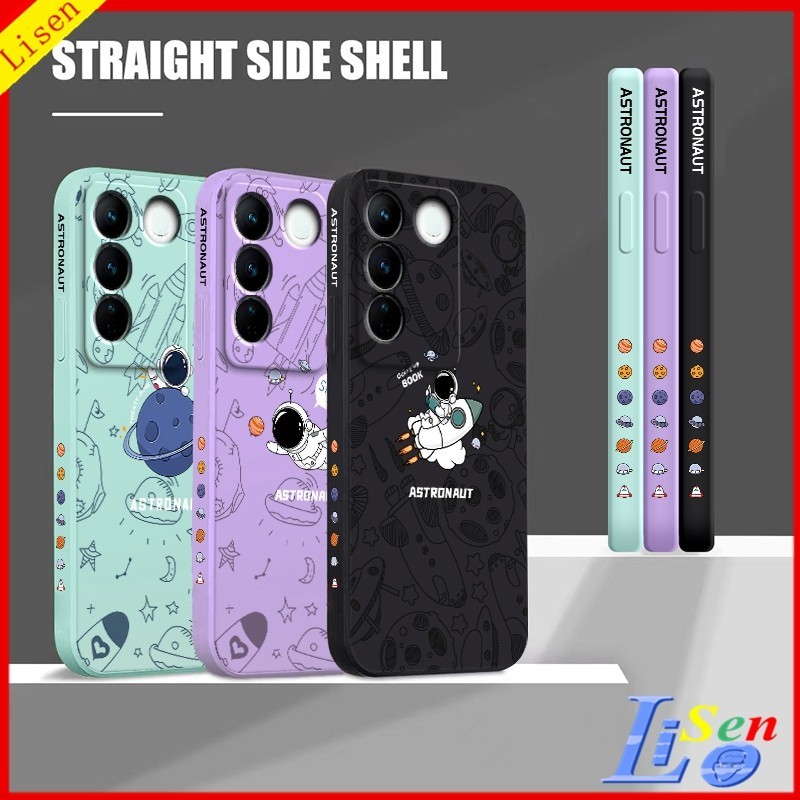 เคส Vivo Y100 5G V27 5G V27E Y27S Y36 5G Y27 5G Y17S Y16 Y15S Y01 Y02 Y02T Y02S Y22 Y22S เคสโทรศัพท์มือถือซิลิโคน ลายการ์ตูนนักบินอวกาศ สําหรับ TKA