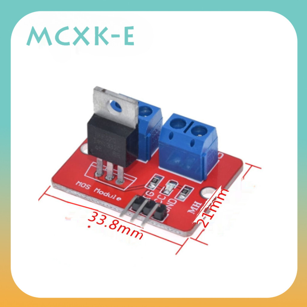 Mcxk-e IRF520 โมดูลปุ่มกดมอสเฟต IRF520 MOS 0-24V สําหรับ Arduino MCU ARM Raspberry pi
