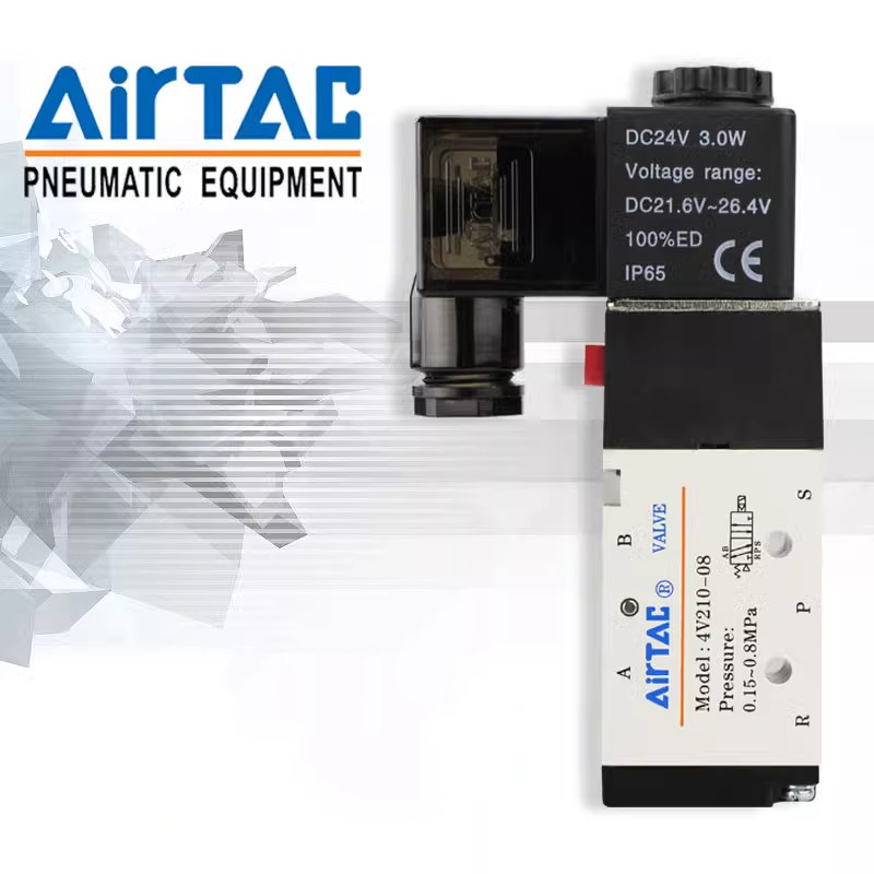 Airtac  2ตำแหน่ง5ทางขดลวดแม่เหล็กไฟฟ้าวาล์วนิวเมติก4V110-M5/06 4V210-06/08 4V310-08/10 4V410-15