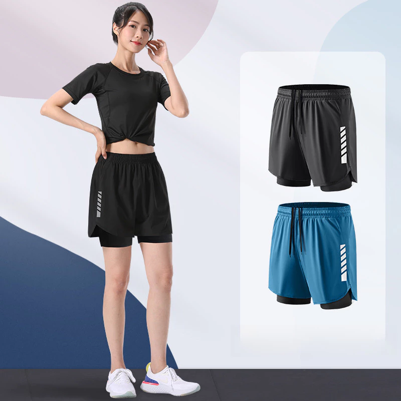 MANSTR M-5XL กางเกงขาสั้นวิ่ง 2-in-1 Dry-Fit Unisex thumbnail 8
