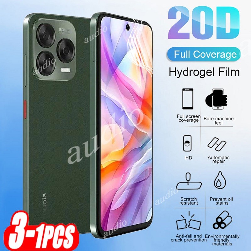 Nubia V80 Design 4G Nubia V70 Design 4G 3 ชิ้น 20D Full Coverage Hydrogel ฟิล์มสําหรับ ZTE Blade V70