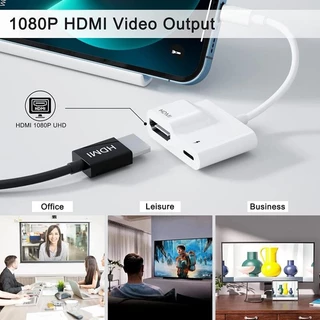 Fonken iOS to HDMI อะแดปเตอร์ AV ดิจิตอลสําหรับ iP 14 13 1080P HDMI Video Audio Sync หน้าจอ Converter to TV/โปรเจคเตอร์