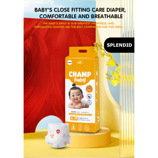 CHAMP baby ผ้าอ้อมเด็กใกล้ชิดสะดวกสบายน้ำหนักเบาและระบายอากาศการจัดส่งที่รวดเร็ว M/L/XL/XXL/XXXL