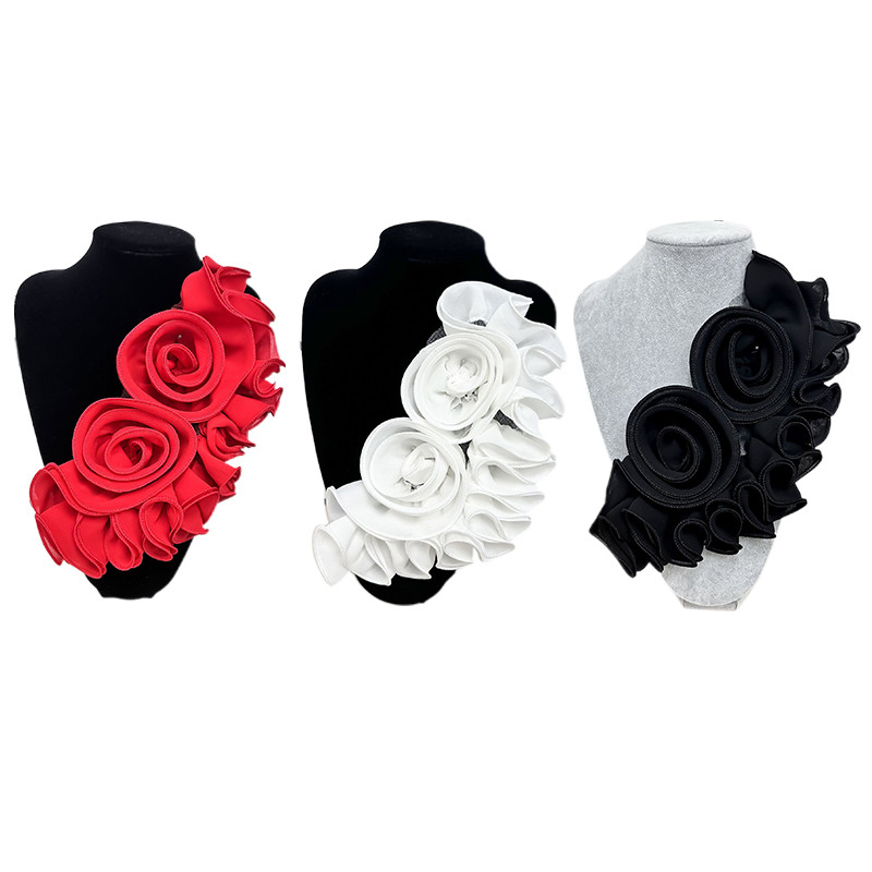 คู่มือสามมิติดอกไม้เข็มกลัดตกแต่งลูกไม้หน้าอกดอกไม้ตาข่ายผู้หญิง ทําเอง ชุดแต่งงานขาอุปกรณ์เสริม เสื้อยกทรง - รูปที่ 5