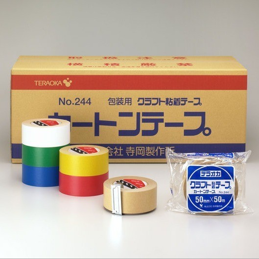 เทปกันน้ํา เทปใส Teraoka TERAOKA Tape NO.244 กระดาษคราฟท์กล่องกระดาษสีธรรมชาติ 244 กันน้ํา