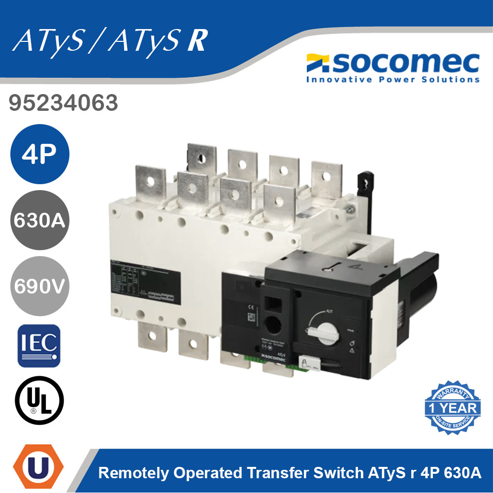Socomec Remotely Operated Transfer Switch ATyS r 4P 630A | 95234063 | Ucanbuys