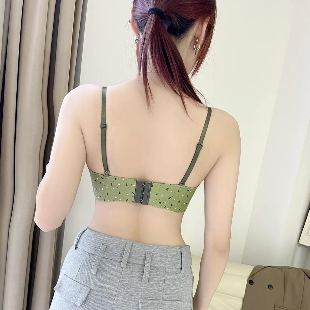 เสื้อในไร้โครง ลายน่ารักมินิมอล สายถอดปรับได้ อก32-38 รูปที่ 3
