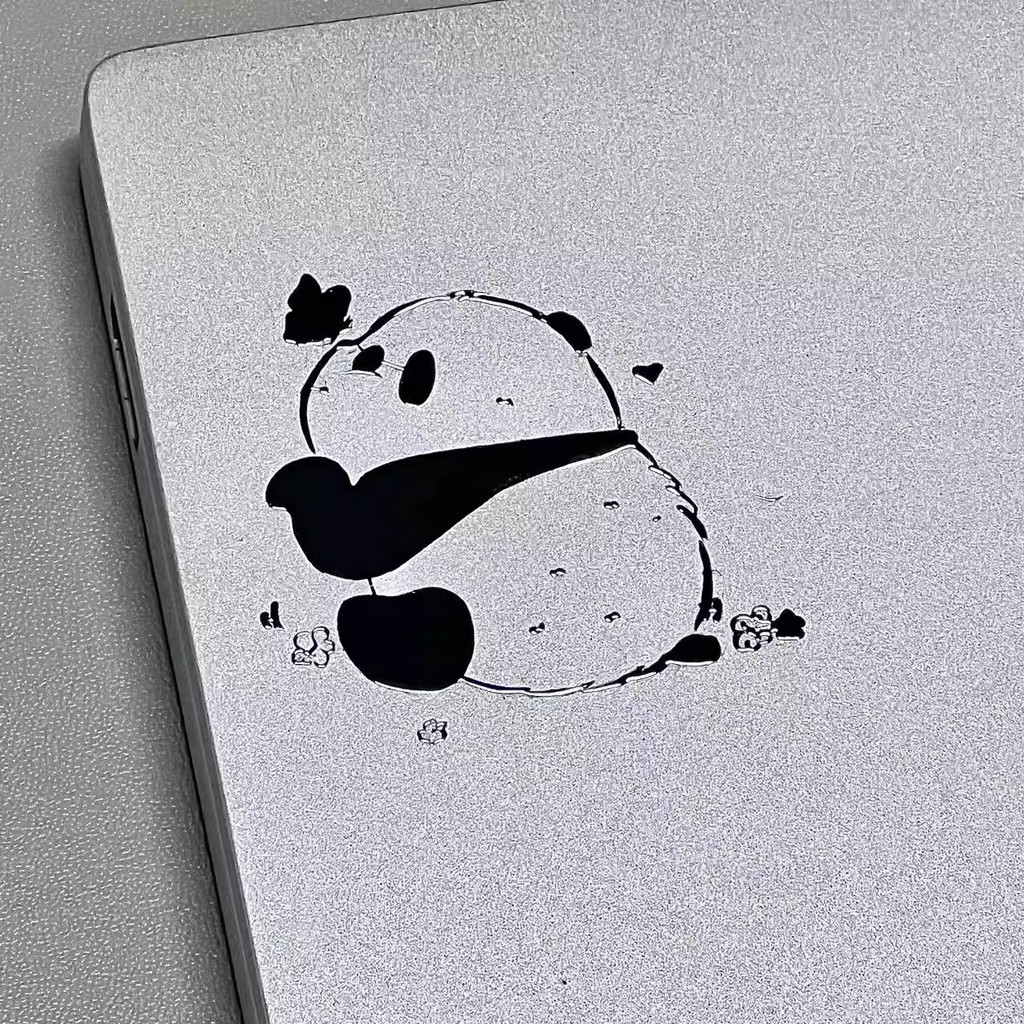 3ง สามมิติน่ารักแพนด้าสติกเกอร์โลหะการ์ตูนสร้างสรรค์สติกเกอร์ตกแต่งกันน้ําระดับไฮเอนด์คอมพิวเตอร์โทรศัพท์มือถือ