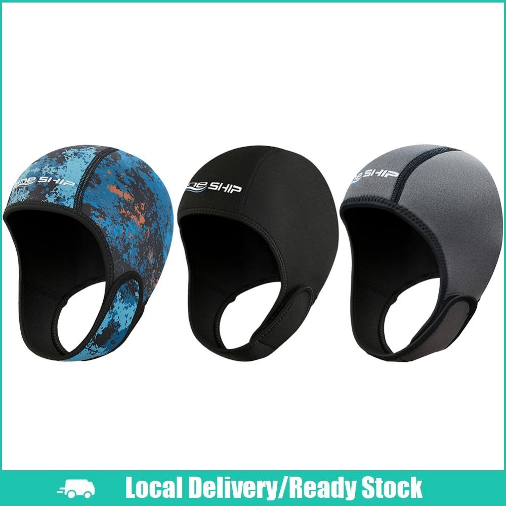 [จัดส่งในพื้นที่] 2 มม. Neoprene Dive Hood Scuba Diving Hood หมวกว่ายน้ําแบบยืดได้สําหรับเล่นกีฬาน้ํ