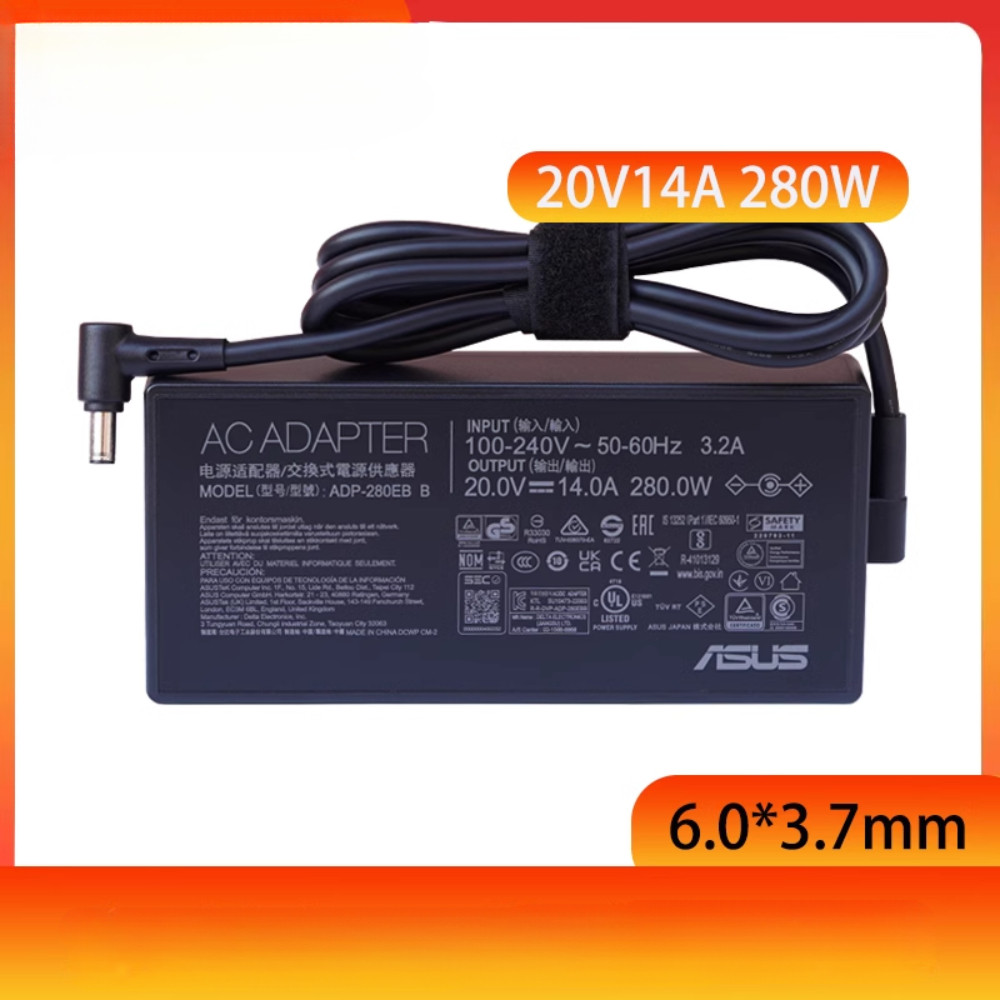 Original 20V 14A 280W AC Power Charger สําหรับ ASUS ROG Strix G17 G713QY G614J WS74 G703GI อะแดปเตอร