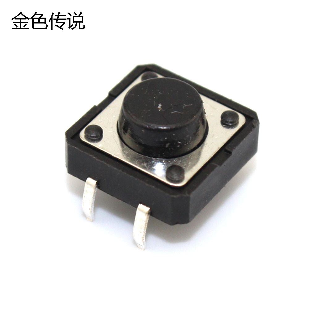 Tact Switch (สีดํา) Tact Switch Tact Switch อุปกรณ์สวิตช์คีย์บอร์ดการผลิตอิเล็กทรอนิกส์ 10 ชิ้น