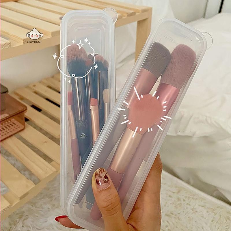 {maybest} แปรงแต่งหน้า Organizer โปร่งใสพร้อมฝาปิดกล่องดินสอคิ้วแบบพกพาผู้หญิงเครื่องสําอางค์จัดเก็บเครื่องมือแต่งหน้า {TH}