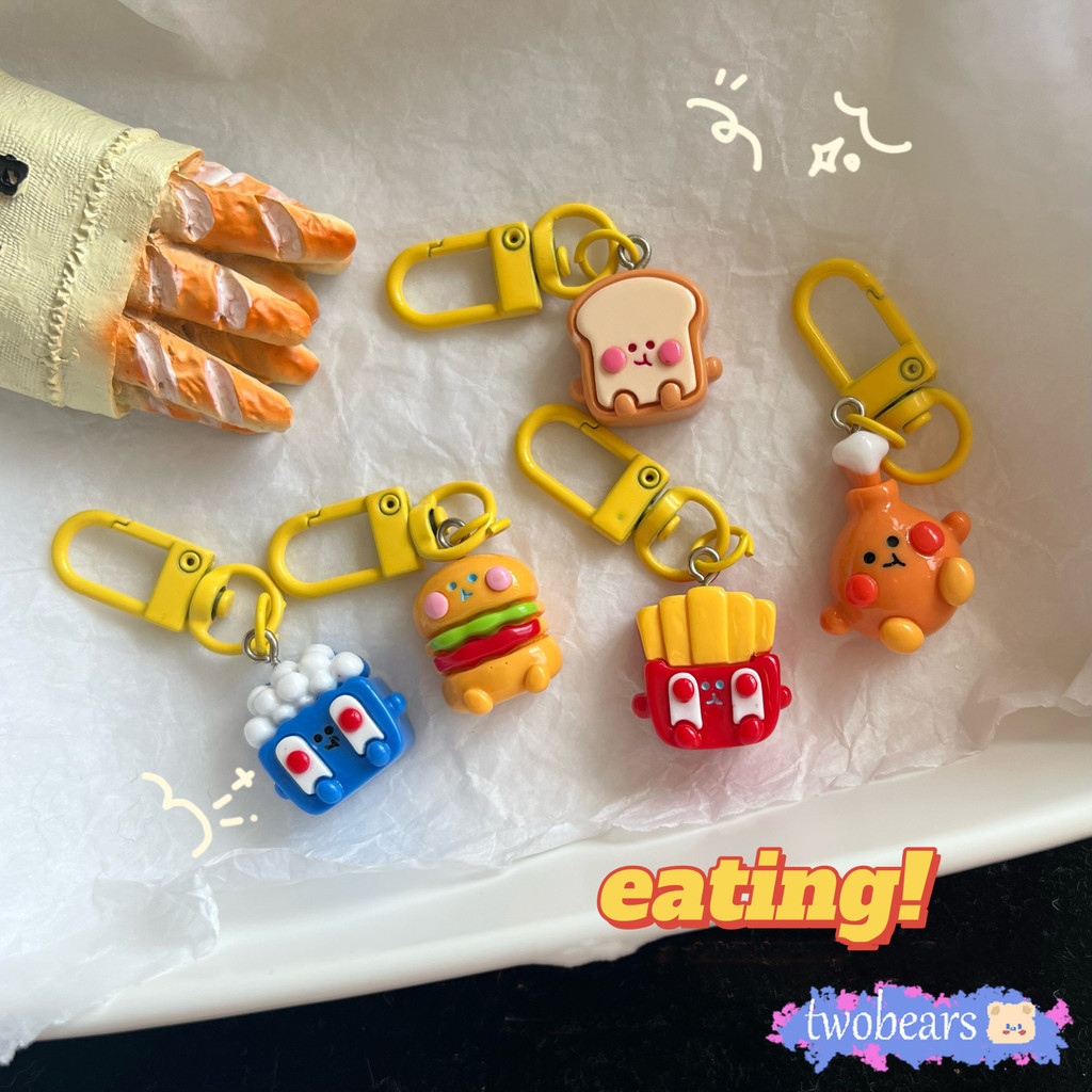 พร้องส่ง พวงกุญแจ จี้รูปkfcน่ารัก เครื่องประดับ สําหรับห้อยกระเป๋า รถยนต์ ของขวัญ