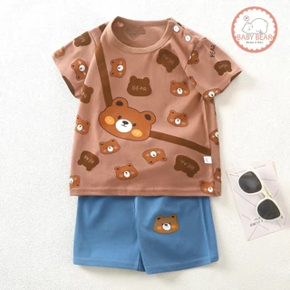 เสื้อผ้าเด็ก ชุดเซทเสื้อแขนสั้น+กางเกงขาสั้น ผ้าcotton อายุ 6เดือน-3ปี