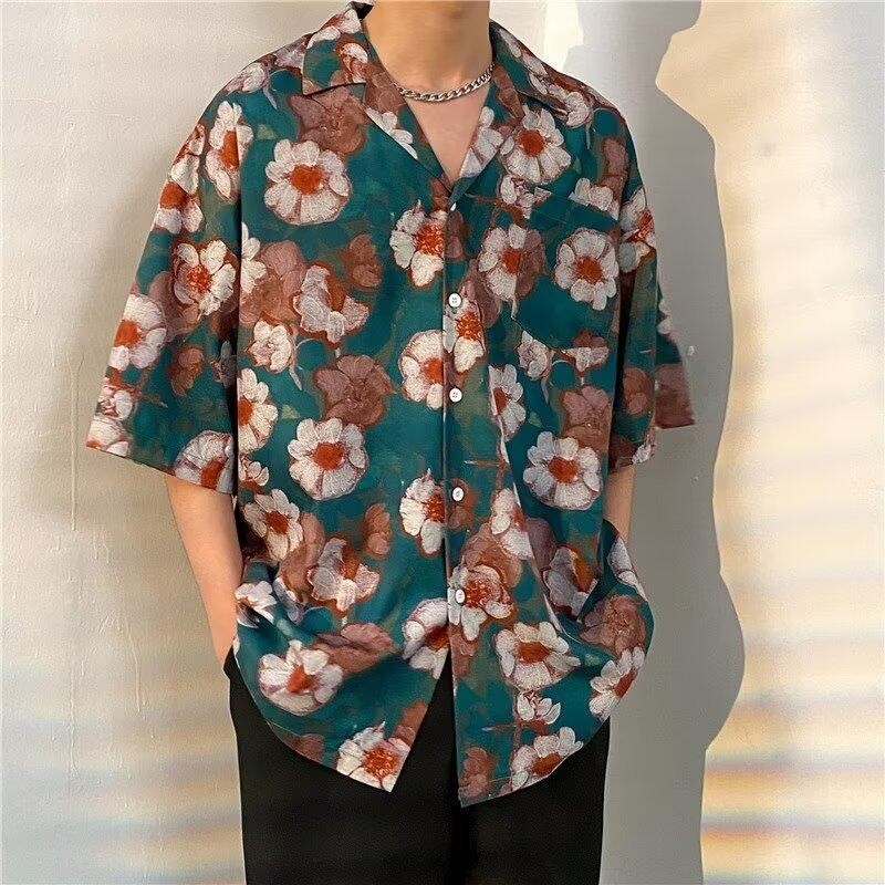 MNO.9 Hawaii 199 เสื้อฮาวาย คอปกคิวบา แขนสั้น ลายดอก วินเทจ thumbnail 7