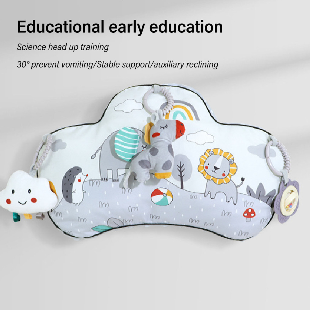 หมอนเวลาเด็ก Tummy พร้อม Rattle Sensory Crawling ของเล่นบรรเทา Gum ทารก Head Up การฝึกอบรม Early Development Sleep หมอน