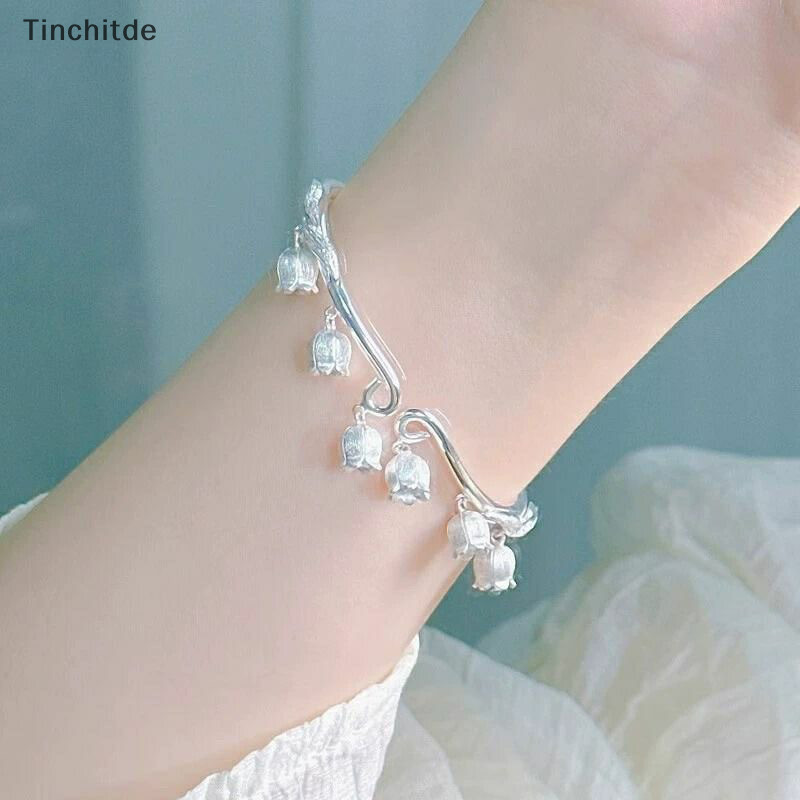 [Tinchitde] อินเทรนด์ สไตล์จีน ลิลลี่ ออฟ เดอะ วัลเลย์ สร้อยข้อมือ ดอกไม้ เปิด ปรับได้ กําไลข้อมือ สําหรับผู้หญิง แฟชั่น เครื่องประดับ ของขวัญ [เลือก]