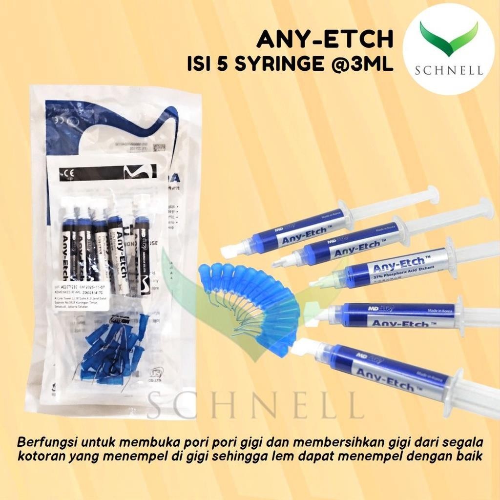 Etching gel Anycom/ Etchant / Etching Made In Korea Any Etch 37% HV 5x3ml/syr