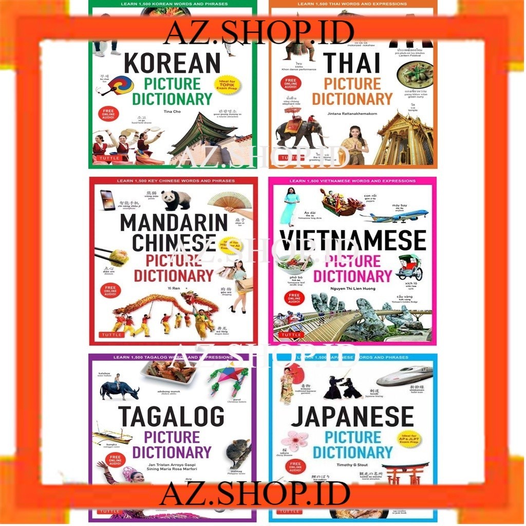 หนังสือ ไทย ปรัชญา เวียดนาม แมนดาริน ญี่ปุ่น เกาหลี / สีเต็ม / พจนานุกรมภาพ