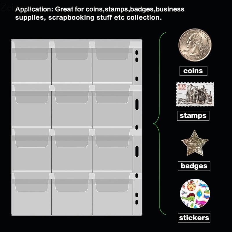 Zein สมุดเก็บเหรียญ 10 แผ่น พร้อมกระเป๋า 120 ช่อง