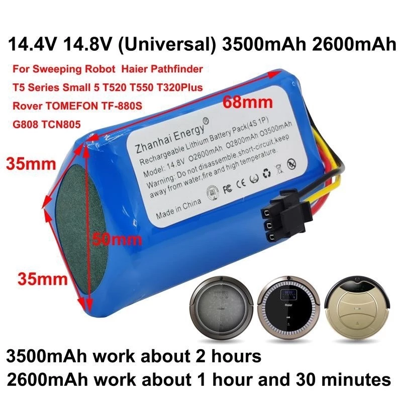 แบตเตอรี่หุ่นยนต์ดูดฝุ่น Liectroux B6009 Li-ion 2600mAh 14.4-14.8V thumbnail 6
