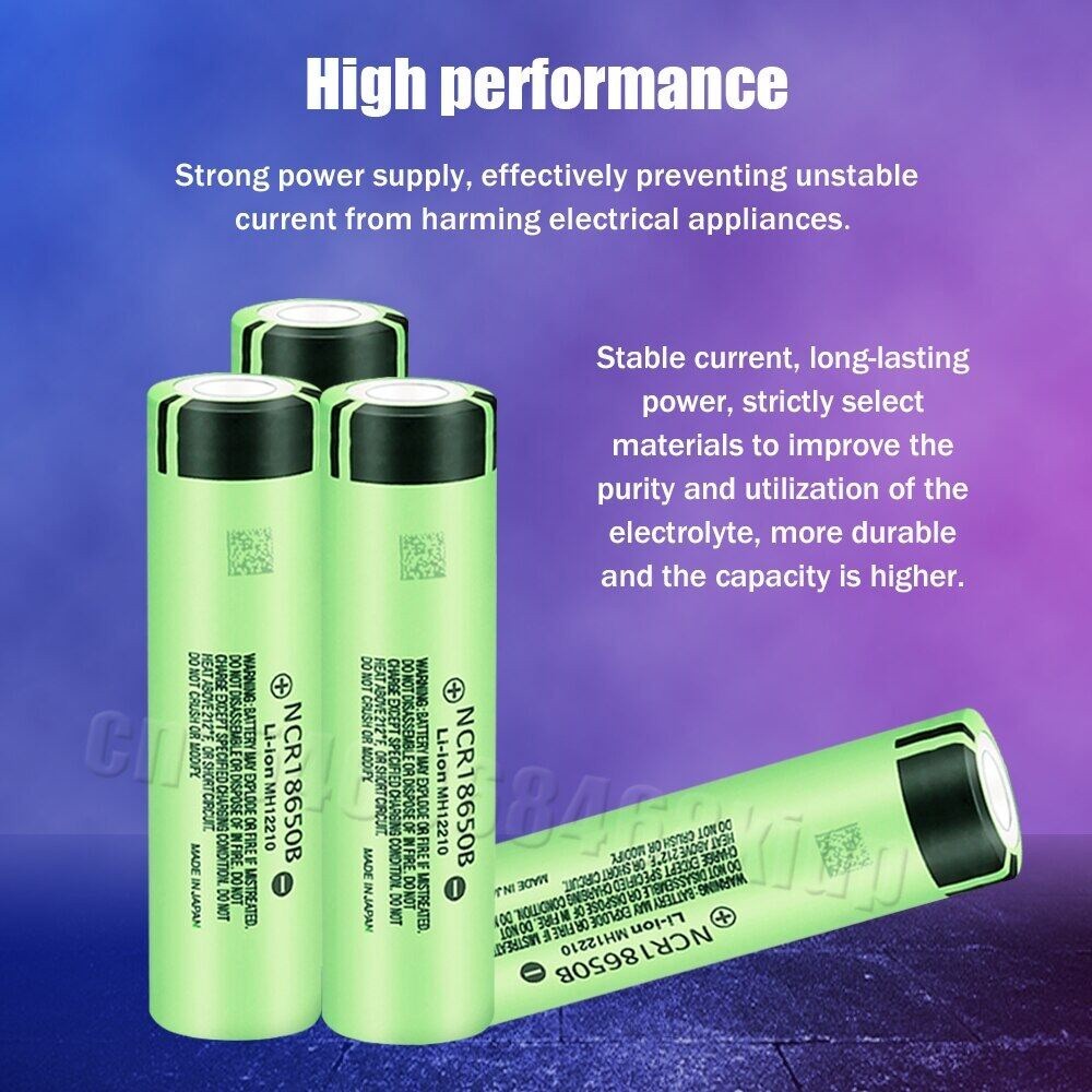 Panasonic แบตเตอรี่ลิเธียม แบบชาร์จไฟ 18650 NCR18650 3.7V 3400mAh 20A สําหรับไฟฉาย - รูปที่ 2