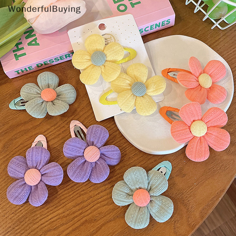 Wbth ชุดอุปกรณ์สําหรับเด็ก 2 ชิ้น#39;s กิ๊บติดผม ผ้าโพกศีรษะ ลายดอกไม้น่ารัก เครื่องประดับ สําหรับเด็กผู้หญิง ขายส่ง