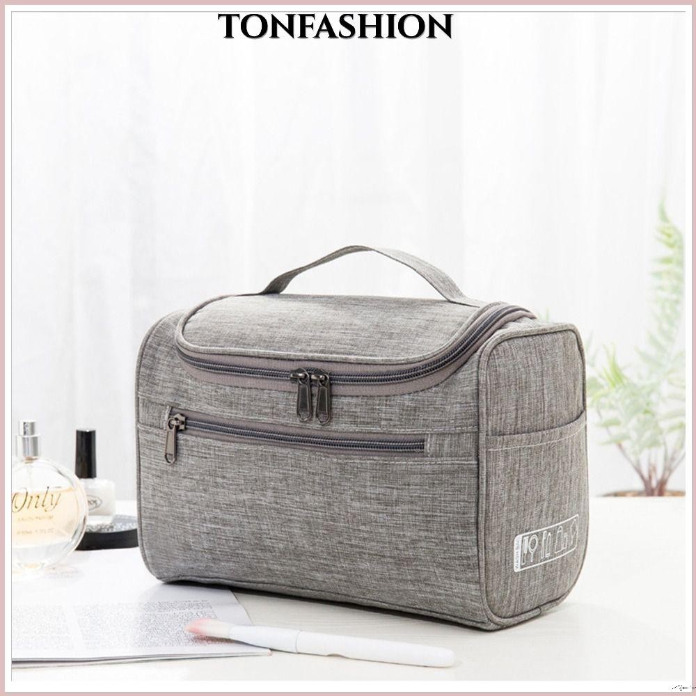 Tonfashion กระเป๋าเครื่องสําอาง ขนาดใหญ่ จุของได้เยอะ แฟชั่นสําหรับผู้หญิง
