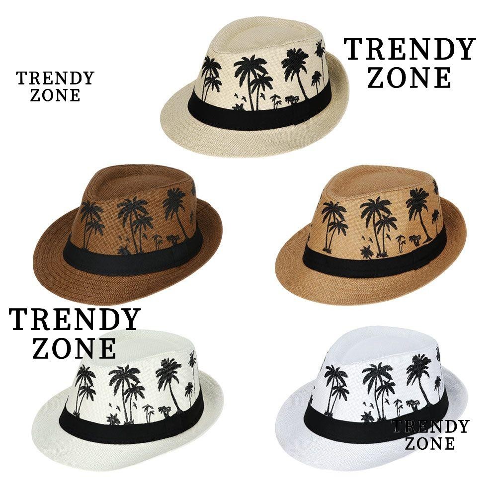Trendyzone หมวกชายหาด Fedora หมวกผู้ชาย ผู้หญิง หมวกคู่รัก
