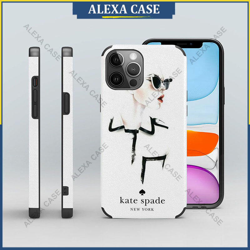 Kate Spade เคสโทรศัพท์สําหรับ iPhone 16 Pro Max / iPhone 15 Pro Max / iPhone 14 Pro Max / iPhone 12 Pro Max / XS Max / iPhone 8 Plus / iPhone SE Lambskin เคสป้องกัน MY389K