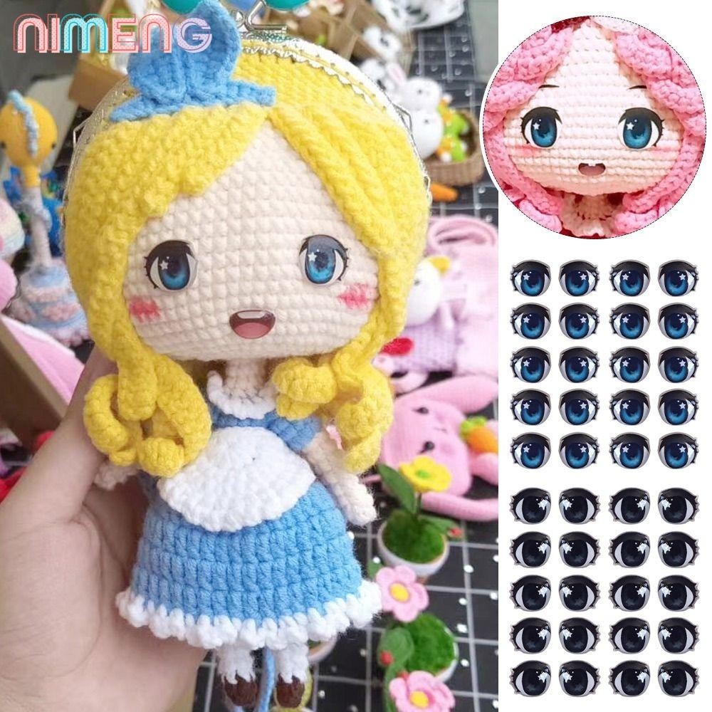 Nimeng สติกเกอร์ ลายการ์ตูนอนิเมะ ดวงตากระต่าย 8 10 12 15 มม. 2 สี สําหรับตกแต่ง