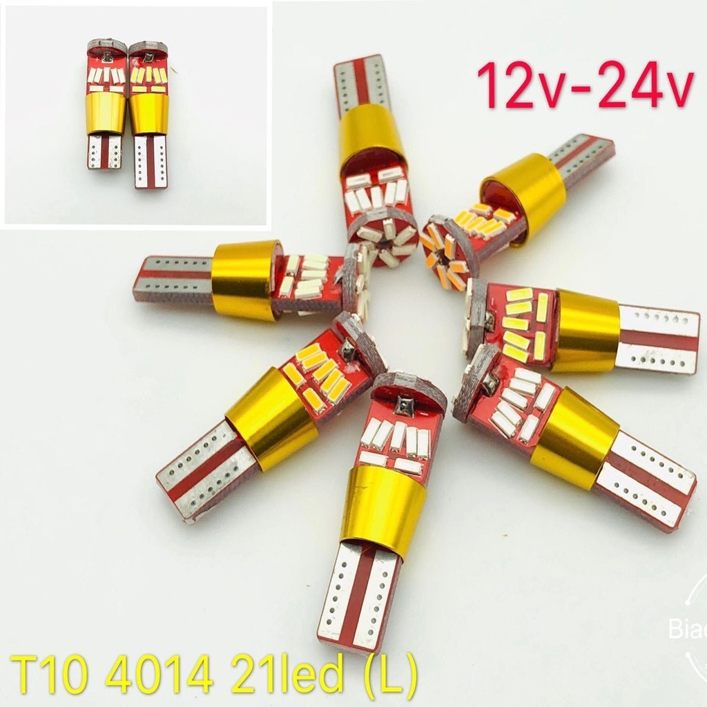 ไฟหรี่ มอเตอร์ไซค์ รถยนต์ รถใหญ่ หกล้อ สิบล้อ ขั้วเสียบเล็ก T10 4014 ขายาว 21led 12v/24v 1คู่